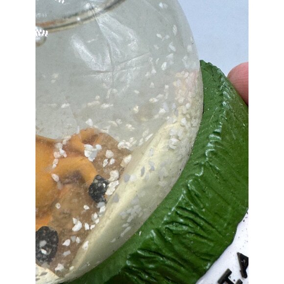 Vintage Christmas Victoria Moose Snow Globe Green Base & Maple Leaf Design READ - Picture 7 of 8